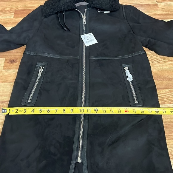 ZARA LONG FAUX SUEDE COAT JACKET size S - Picture 6 of 16